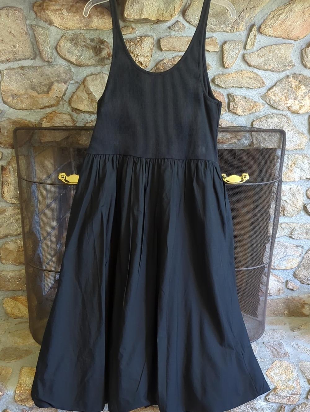 J Crew Black Fitted Tank Dress With Poplin Bubble Skirt NWT - Picture 5 of 7